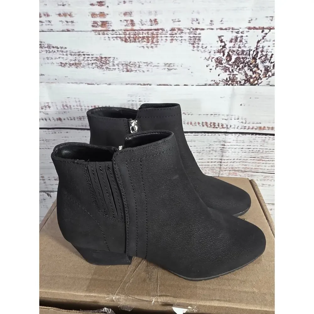 Blondo Waterproof Black  Ankle Boots Women's Size 6 SIde zip low heel booties